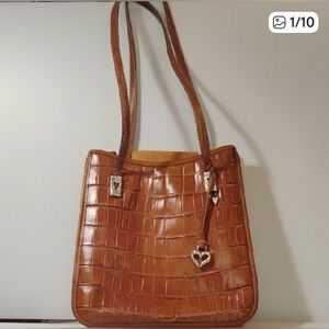 Brighton Cecilia A159948 Croc Embossed Bag Amazing Used Condition